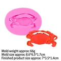Pink crab shape silicone mold for chocolate and fondant with product size dimensions - Large Crab Shape Style (B909) / Pink