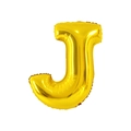 Shiny golden letter J shaped foil balloon for birthday party decorations and events - 32' Gold Chubby Letter Aluminum Foil Balloon (j)