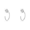 Elegant S925 sterling silver flower earrings with sparkling cubic zirconia crystals - Zirconia Flower