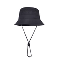 Sombrero de pescador negro de secado rápido con malla transpirable y cordón ajustable - Negro