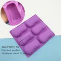 Purple 6-cavity silicone mold for soap and cake making with wavy shape cavities - 7227-Soap Pattern