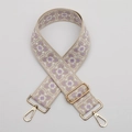 Ethnic wide adjustable replacement strap with purple geometric patterns and gold hooks - No. 493 Silver Hook