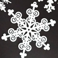 White plastic snowflake ornament with intricate laser-cut design for Christmas decoration - 10cm White 6-petal Snowflake