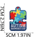 Detailed dimensions of Autism Awareness Day embroidered patch with colorful puzzle heart - No.26-Rectangular Autism Awareness Day