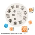 White silicone mold for gift box shapes with ribbons for fondant and resin crafts - Grey Marble