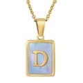 Blue Shell Letter D Style (With Chain)