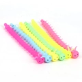 Set of 6 colorful stretchy TPR caterpillar fidget toys in bright pastel colors - Smooth Caterpillar