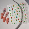 Stickers ongles tulipes 5D avec relief coloré et motifs floraux 3D modèle Co-089 - Style Tulipe Dégradé (CO-089)