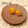 Handgefertigter orangefarbener Glasanhänger mit grünen Blättern für DIY Ketten - 2# Gelbe Orange