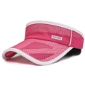 Pink breathable mesh visor for kids with sporty honeycomb fabric and curved brim - Adjustable / Rose Red