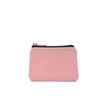 Minimalist light pink canvas coin purse with black zipper and durable metal puller - Peach Pink