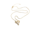 Halskette mit Widderkopf-Anhänger, Mikro-Zirkonia-Besatz und vergoldeter Venezianerkette - Stier Sternzeichen Halskette / Gold