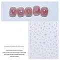 Laser silver star and moon nail stickers with heart patterns and adhesive backing JO-2438 - 2438 / Laser Silver