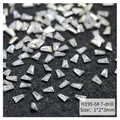 Mini silver trapezoid flatback zircon crystals for nail art decoration 1x2x3mm - White Tapered Zircon (H195-6#)