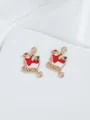 Detail of Christmas Santa sleigh enamel charms in gold metal for DIY jewelry making - Santa Sleigh (6)