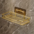 Wall-mounted gold stainless steel bathroom storage rack with adhesive backing - Small Gold / 25*11*7.5cm