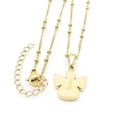 Collana angelo dorata con incisione lettera J e chiusura a moschettone in acciaio - Lettera J (KN196922-K)