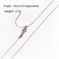 Adjustable silver-tone stainless steel chain necklace with 50cm length and lobster clasp - Universal Chopin Chain / Steel