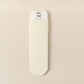 Japanese style cream white cotton slouch socks with ruffled edges and card packaging - One Size / Milk White