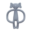 Gray elephant-shaped silicone baby teether with ring handles for easy gripping - Elephant-Dark Grey