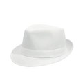 Detailed close-up showing the fine fabric texture and stitching of white fedora hat - M (56-58cm) / White