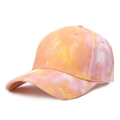 Pink and orange tie-dye baseball cap with cotton material and classic curved brim design - Adjustable / 7# Yellow and Pink Tie-dye