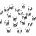 Cuentas espaciadoras de estrella plateada para hacer joyas y pulseras personalizadas - 9mm 100Pzs / Plateado