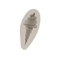 White silicone mold for ice cream cone shaped chocolate and fondant cake decorating - Style 3-Swirl Ice Cream / Gray