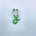 Creative silver stethoscope brooch with bright green enamel for medical professionals - Yellow Green with Silver Base