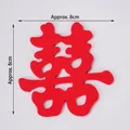 Traditional red Double Happiness paper-cut wedding decoration, 8cm Chinese Xi sticker - Square Soft Glue Double Happiness