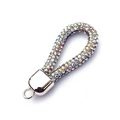 Cordino da polso in cristallo scintillante con anello in strass AB per badge e chiavi - Iridescente (Pendaglio) / Iridescente (Pendaglio)