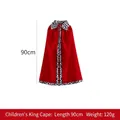 Détail de la cape de roi rouge de 90cm avec bordure en fourrure et cordon rouge - Cape pour enfants 90cm / Rouge
