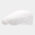 Gorra plana blanca transpirable con fina textura de cuadrícula para hombres y mujeres - Ajustable / Blanco
