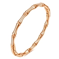 Minimalist rose gold bamboo joint bangle with magnetic clasp in a polished finish - Bamboo Rose Gold