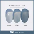 Vernis à ongles gel bleu glacé translucide n°22 avec différents effets de couche - 22# Teint Translucide