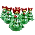 Wind-up walking green Christmas tree toy with red bow and colorful decorations - Large Wind-up Christmas Tree
