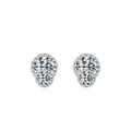 Klassieke S925 sterling zilveren oorknopjes met briljant geslepen steen en kralenrand - 925 zilver / Zilver
