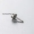Titanium steel labret stud with 4mm flat disc top and 0.8mm threaded post detail - 6mm Bar Length / 0.8mm Gauge 4mm Flat Disc - Steel Color