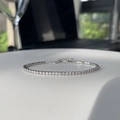 Classic S925 sterling silver tennis bracelet featuring round-cut sparkling cubic zirconia - 925 Silver / White Gold