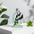 Luminous aromatherapy glass bottle with preserved plants and white crystal stone base - After Morning