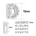 8mm Silber-Legierung Strass A-Z Gleitbuchstaben für DIY Schmuck Armbänder und Bänder - Buchstabe A / 8mm