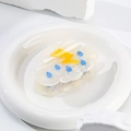 Pince à cheveux nuage en acétate avec motifs éclair jaune et gouttes de pluie sur céramique - Éclair Goutte de Pluie 8cm