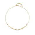 Handmade beaded necklace with cream white natural stones and gold metal lobster clasp - Creamy White Simple Beaded Style