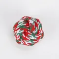 Durable cotton rope ball toy for dogs in festive red, green and white Christmas colors - 7cm / Christmas Colors (Red & Green)