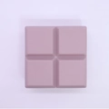 Pink purple square 4-cavity silicone ice cube mold with a smooth matte finish - 4-Square with Lid Morandi Pink