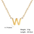 Minimalist 18k gold plated stainless steel necklace featuring a letter W pendant - Letter W