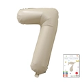 32-inch cream number 7 aluminum foil balloon with matte finish for party decor - 40-inch Cream White 7 With Paper Card