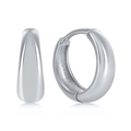 Polierte silberne S925 Creolen Ohrringe mit minimalistischem Hochglanz-Finish - 12mm / Weißgold