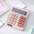 Calculatrice mécanique rose avec touches rondes rétro et grand écran pour étudiants - Rose 835max Calculatrice Silencieuse