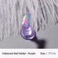Detail view of iridescent purple nail art stand with dimension of 1.2 by 2 cm - Iridescent Holder / Purple